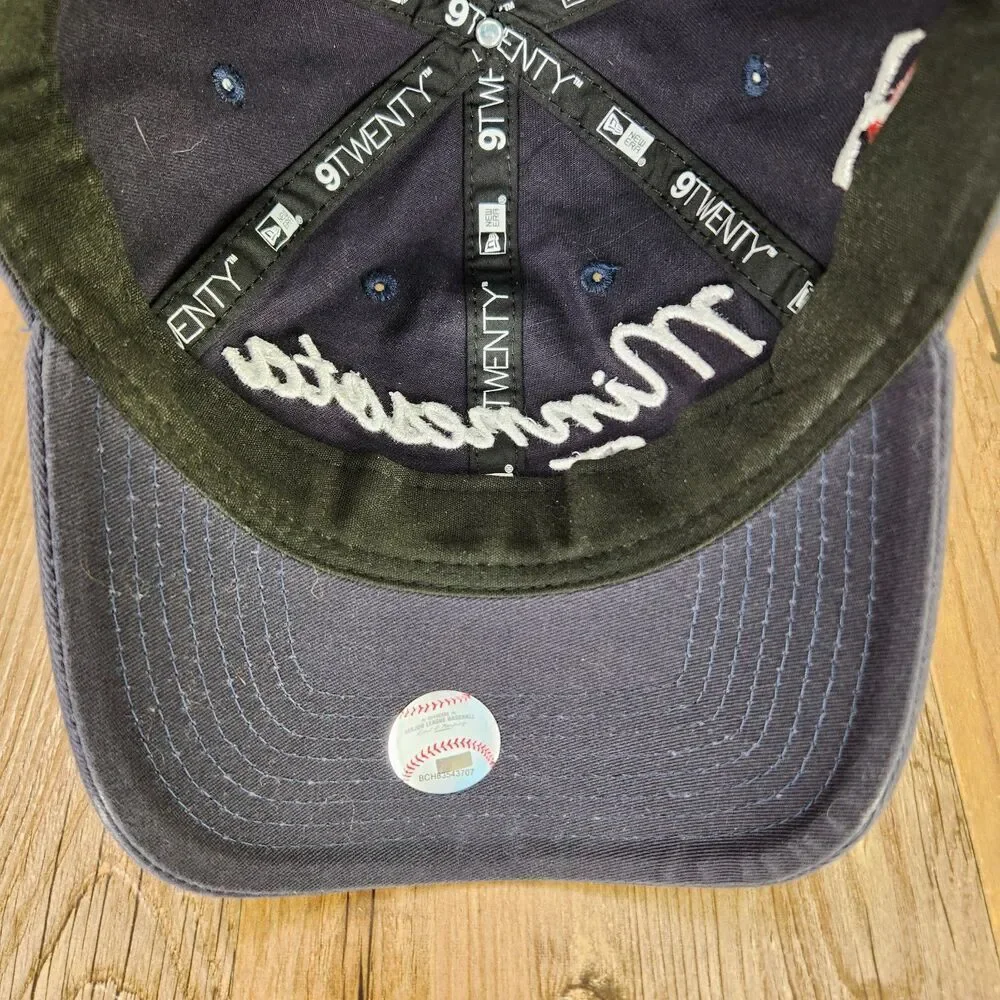 New Era Minnesota Twins 9twenty Script Spell Out Womens Snapback Hat Cap Navy